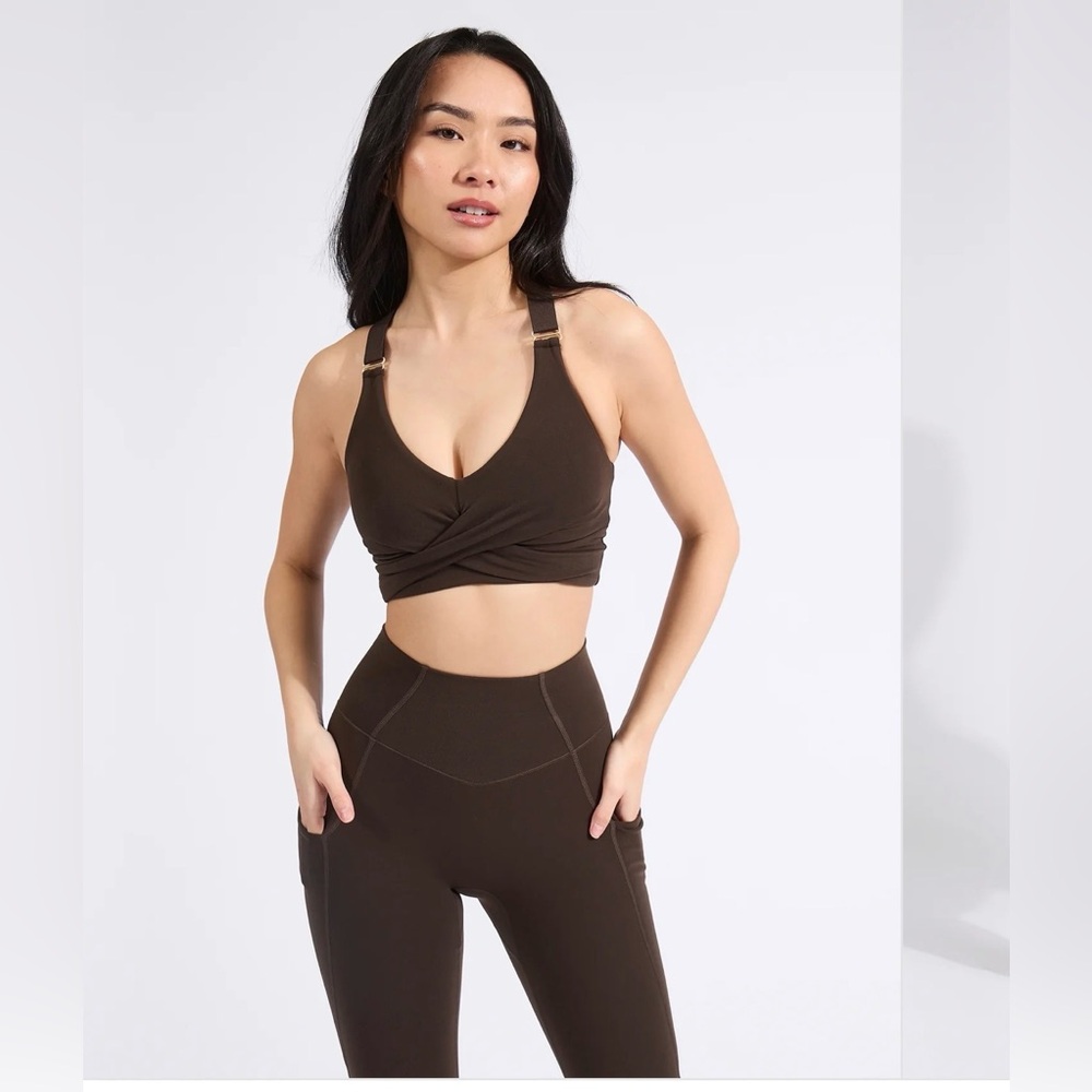 Buffbunny Candy Wrap Sports Bra- Cold Brew